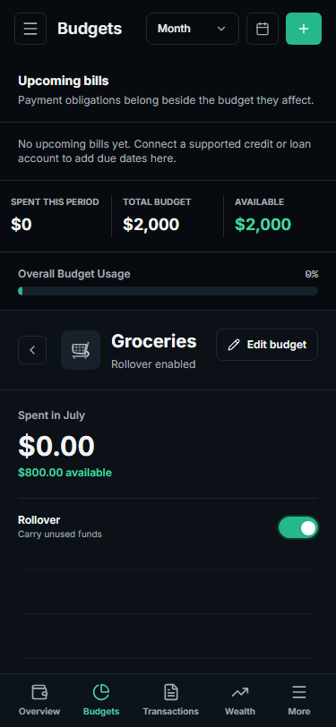 Trupence Mobile Budgets